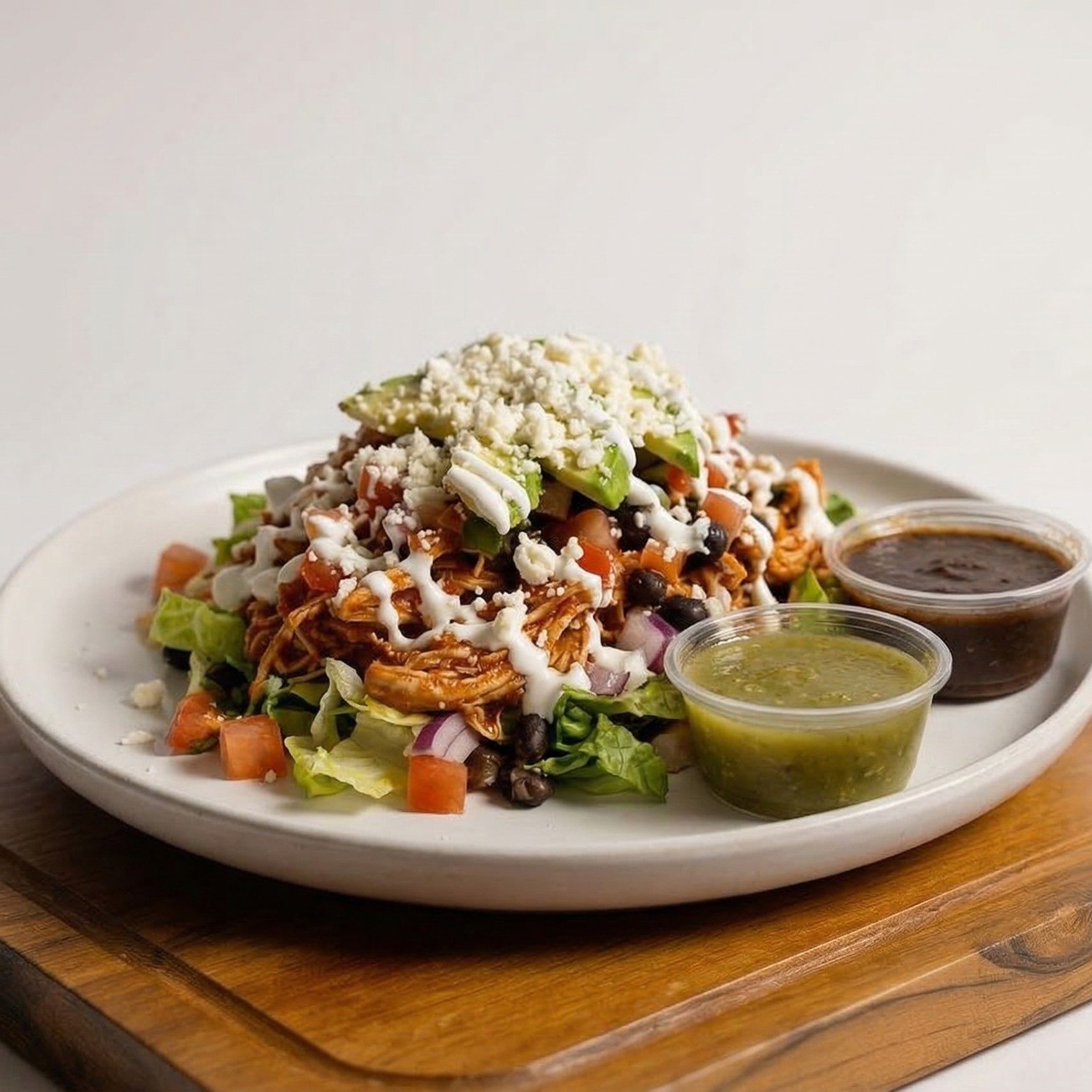 Huaraches Tinga De Pollo / Shredded Chicken.